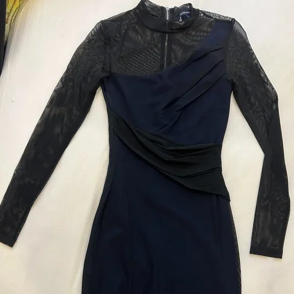 french connection black mesh dress French Connection Black Mesh Dress